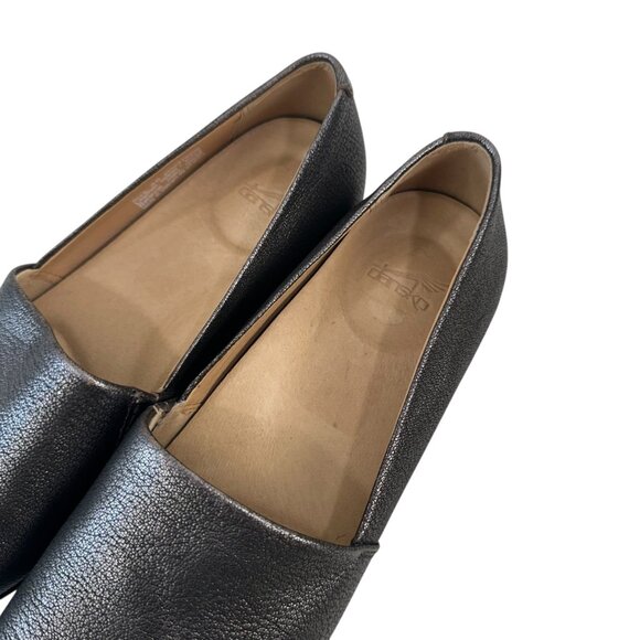 Dansko Larisa Womens Pewter Gray Metallic Leather Slip-On Loafers Size 36 Comfy - Picture 4 of 11